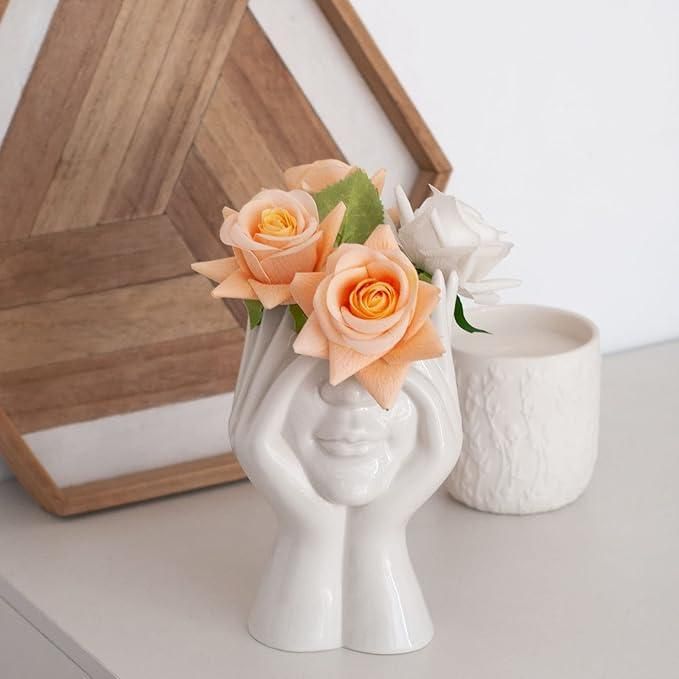 Artistic Ceramic Face Vase