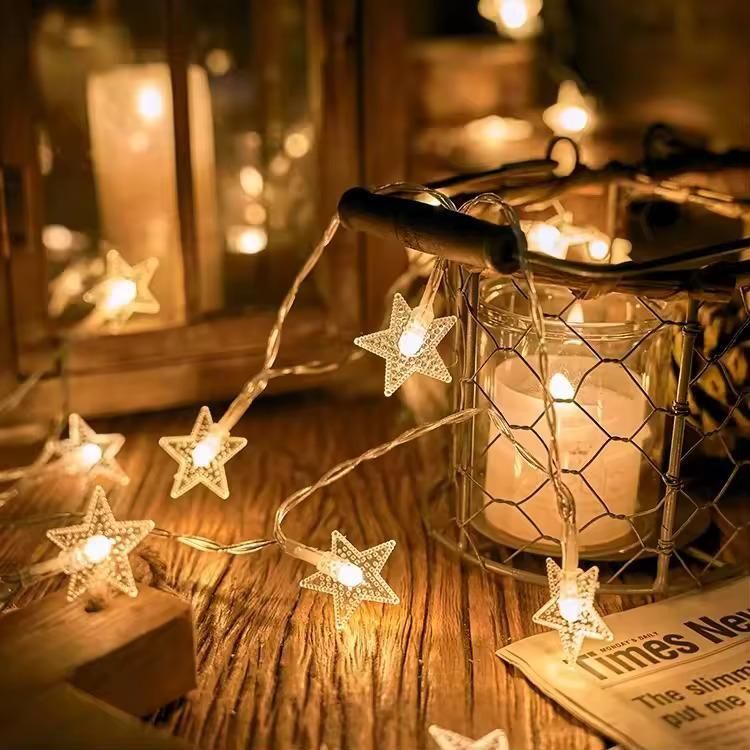 Warm White Star LED String Lights for Home & Party Decor