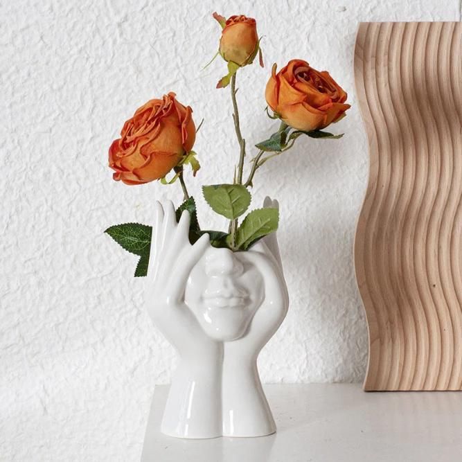 Artistic Ceramic Face Vase