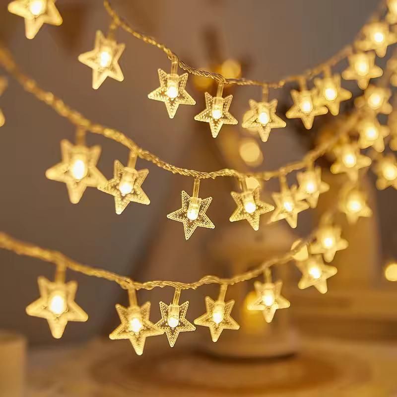 Warm White Star LED String Lights for Home & Party Decor