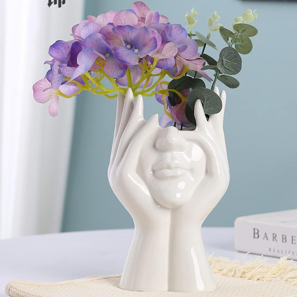 Artistic Ceramic Face Vase